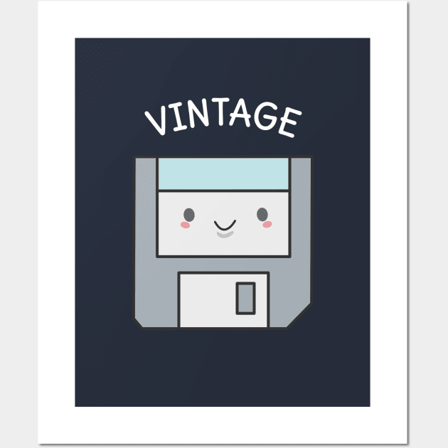 Vintage Retro Floppy Disk T-Shirt Wall Art by happinessinatee